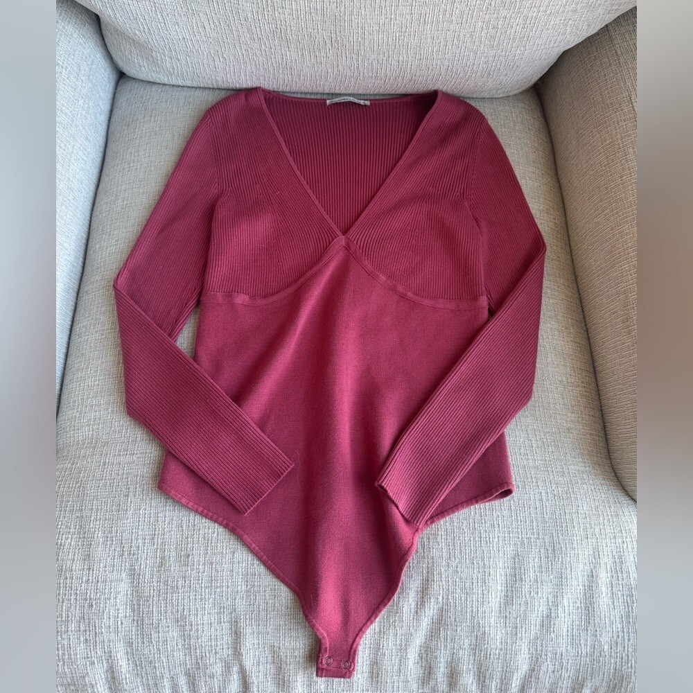 Abercrombie & Fitch V-Neck Sweater - Deep Red